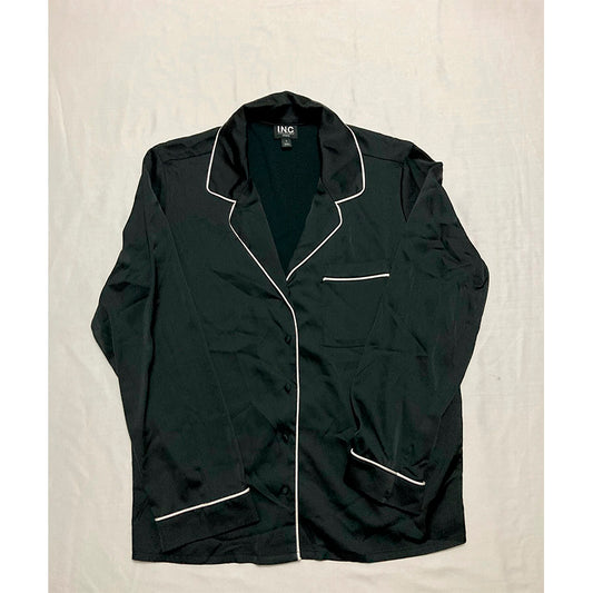 INC Only Pajama Top Long Sleeve Black S