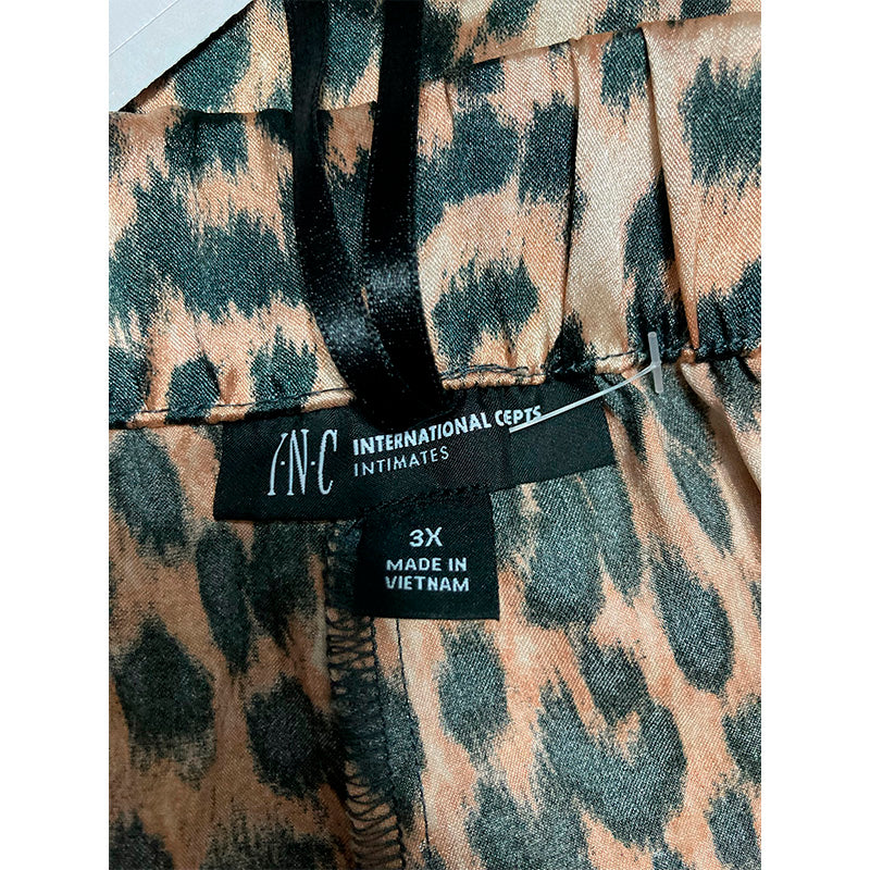 INC Only Sleep Pants Waist Band Animal Print 3X