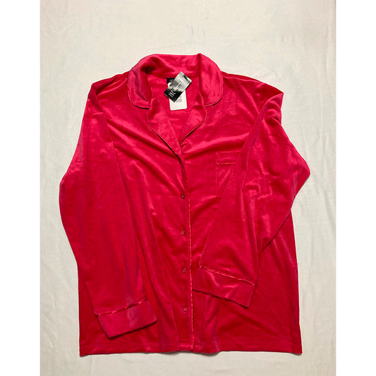 INC Only Pajama Top Notch Collar Pink 2XL