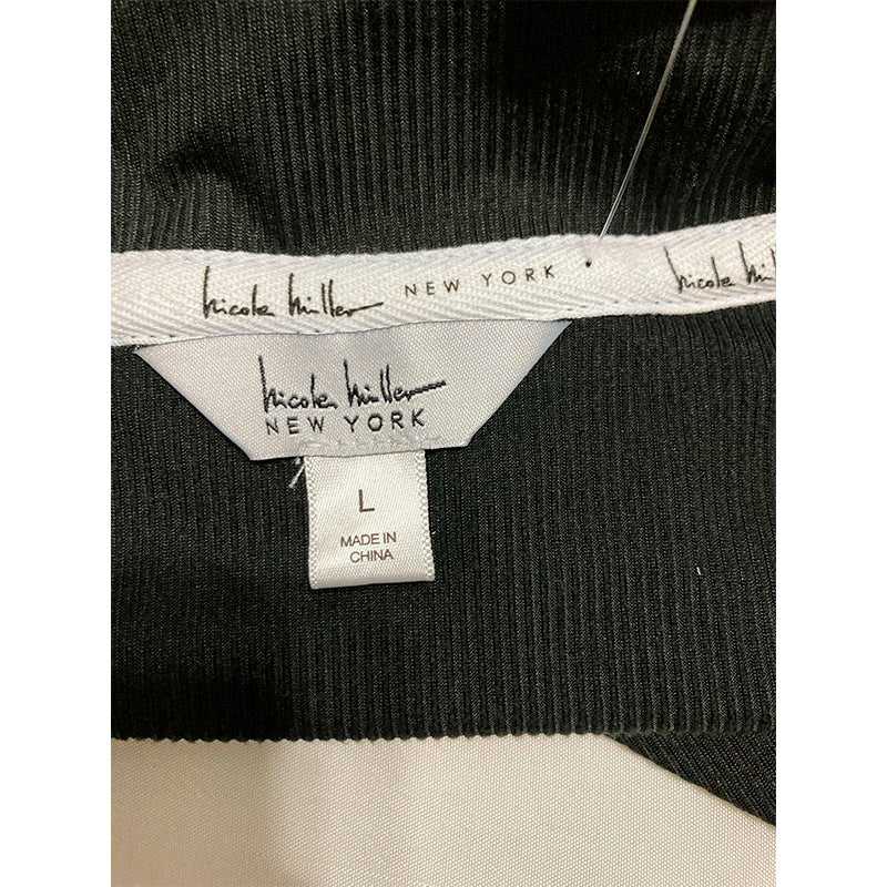 Nicole Hiller Only Pajama Top With Buttons Black L