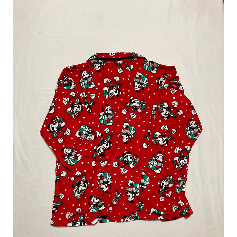 Mickey Mouse Only Pajama Top Notch Collar Red