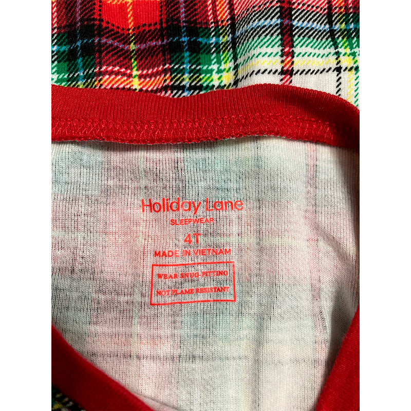 Holiday Lane Only Pajama Top Multicolor Plaid 4T
