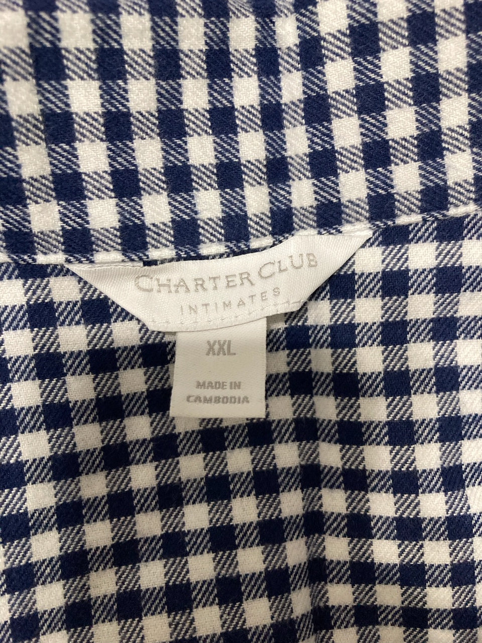 CHARTER CLUB Women's XS Cotton Flannel Pajamas Gingham Check XXL