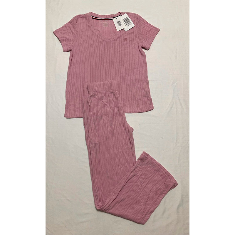 TOMMY HILFIGER Women's Pink Sleepwear Top & Pant PINK XS