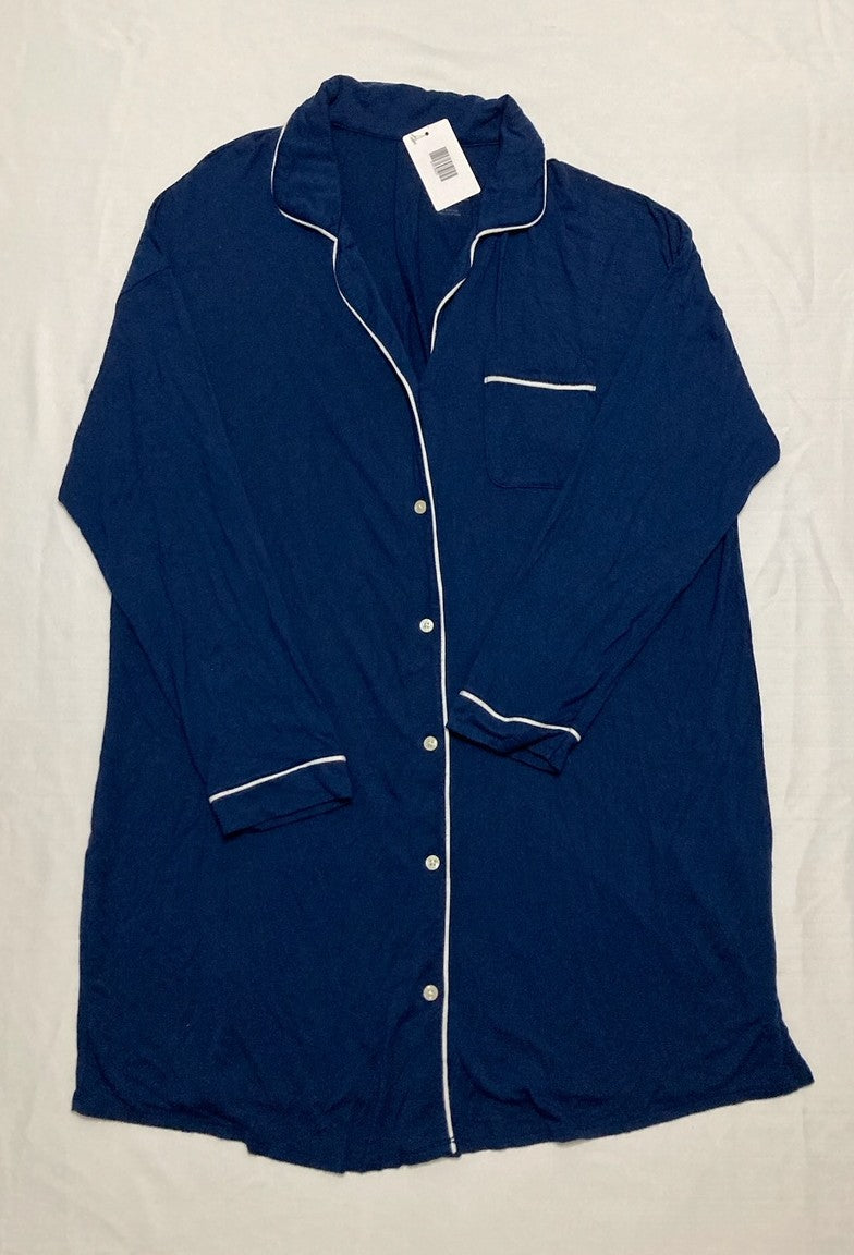 STARS ABOVE Beautifully Soft Notch Collar Nightgown Navy blue XL