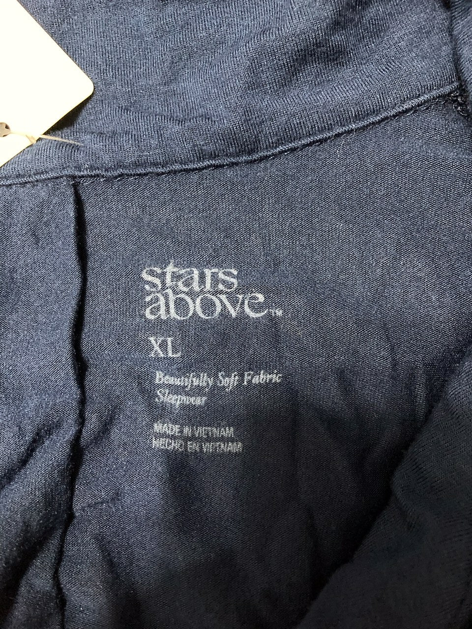 STARS ABOVE Beautifully Soft Notch Collar Nightgown Navy blue XL