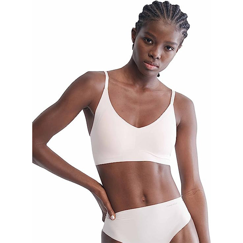 Calvin Klein Invisibles Comfort Lightly Lined Seamless Wireless Triangle Bralette Bra XS