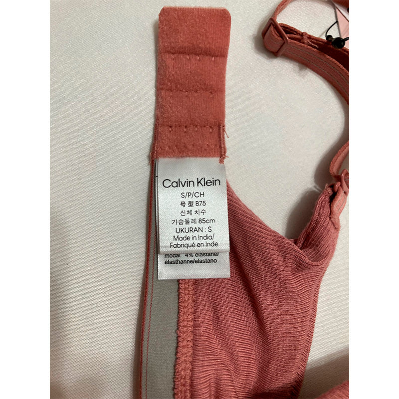 Calvin Klein Pure Ribbed Lightly Lined Bralette Rebelious S