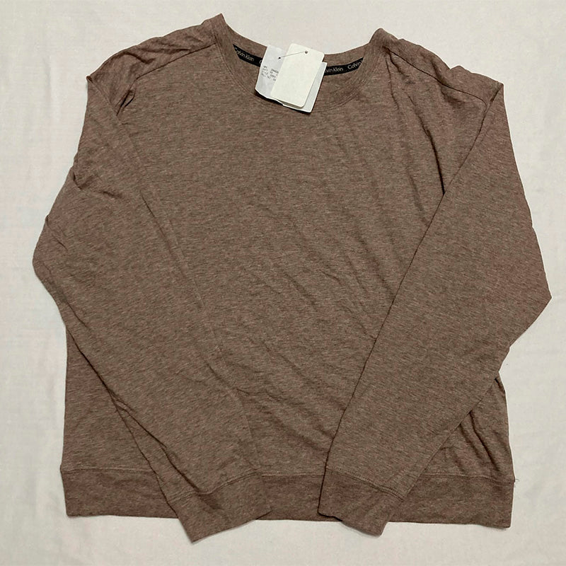 Calvin Klein Form Body To Long Sleeve Lounge Only Sweatshirt Brown L