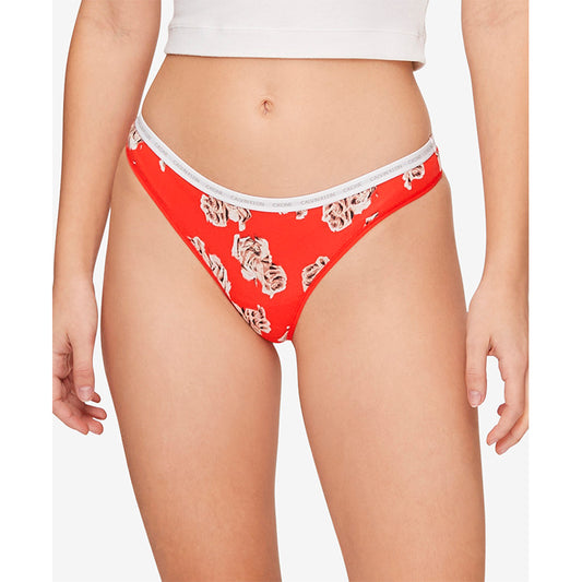 Calvin Klein Cotton Singles Thong Underwear Red S