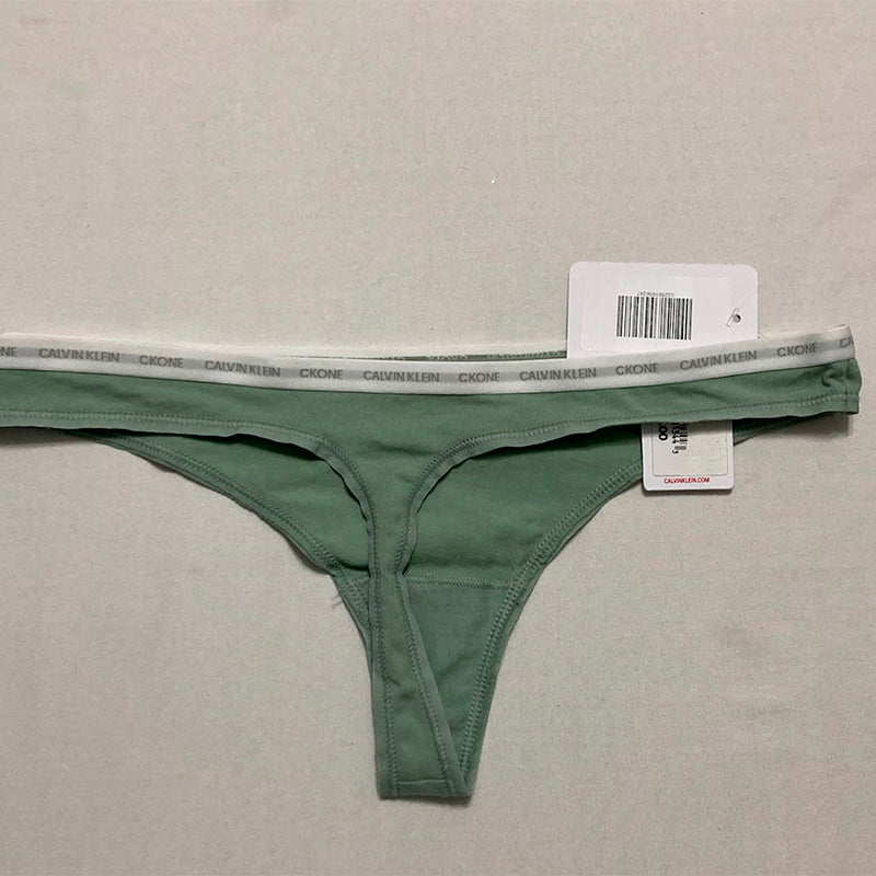 Calvin Klein Ck One Cotton Singles Thong Underwear Green S