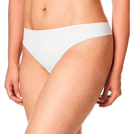 Calvin Klein Women's Invisibles Seamless Thong Panty White Small