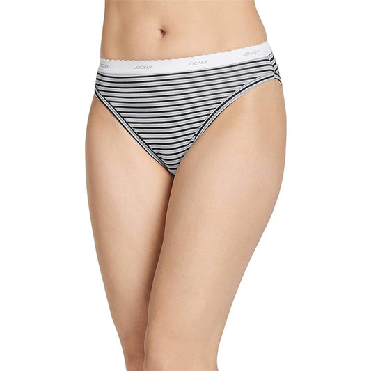Jockey Underwear Classic French Cut - 3 Pack Grey Heather/Simple Stripe/Black 9