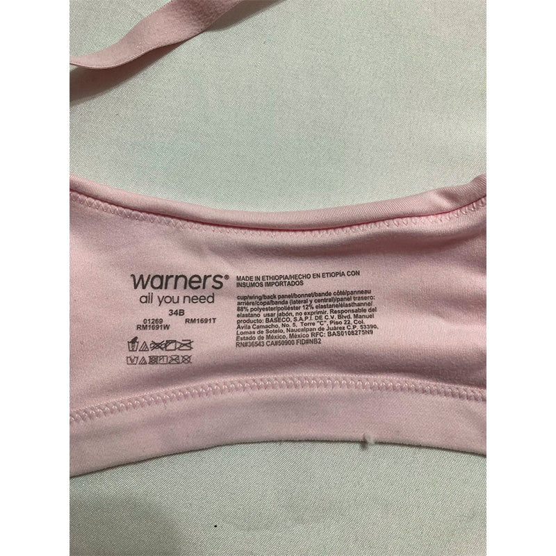Warner's Super Soft Wireless Lightly Lined Comfort Bra Pale Pink 34B
