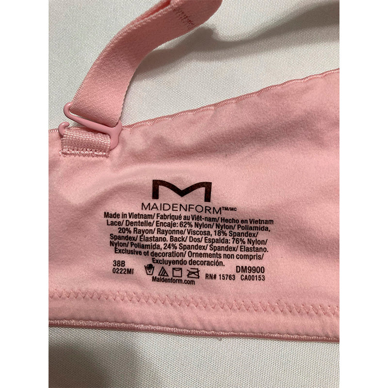 Maidenform The Lift Push Up & in Lace Demi Bra Ivory/Pink 38B