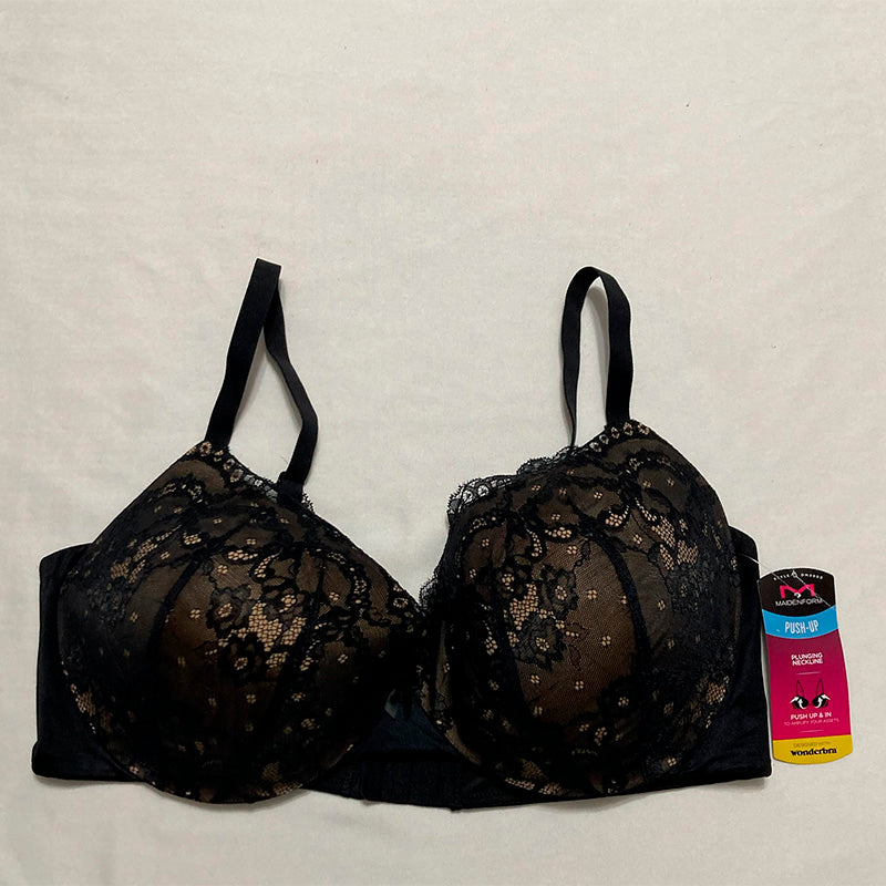 Maidenform Love the Lift Push Up & in Demi Black/Body Beige 38D