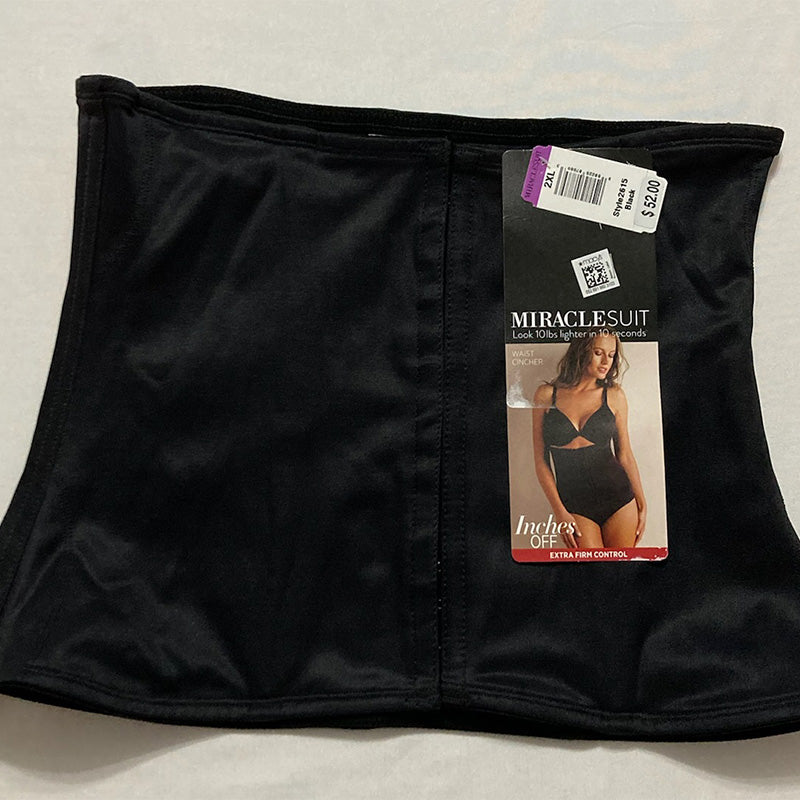 Miraclesuit  Flexible Waist Cincher Shaperware with Side Release Panels Black 2XL