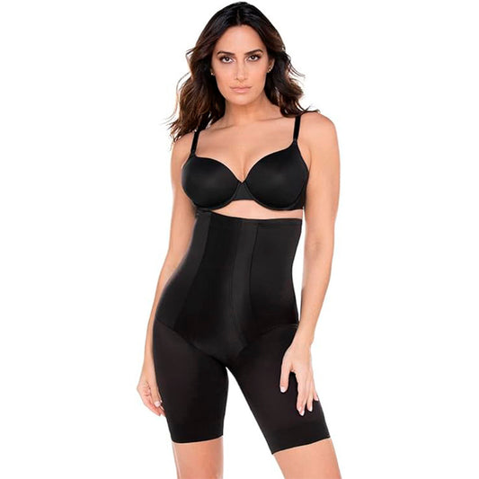 Miraclesuit Shapewear  Extra Firm Shape Hi-Waist Long Leg Black Body Shaper LG