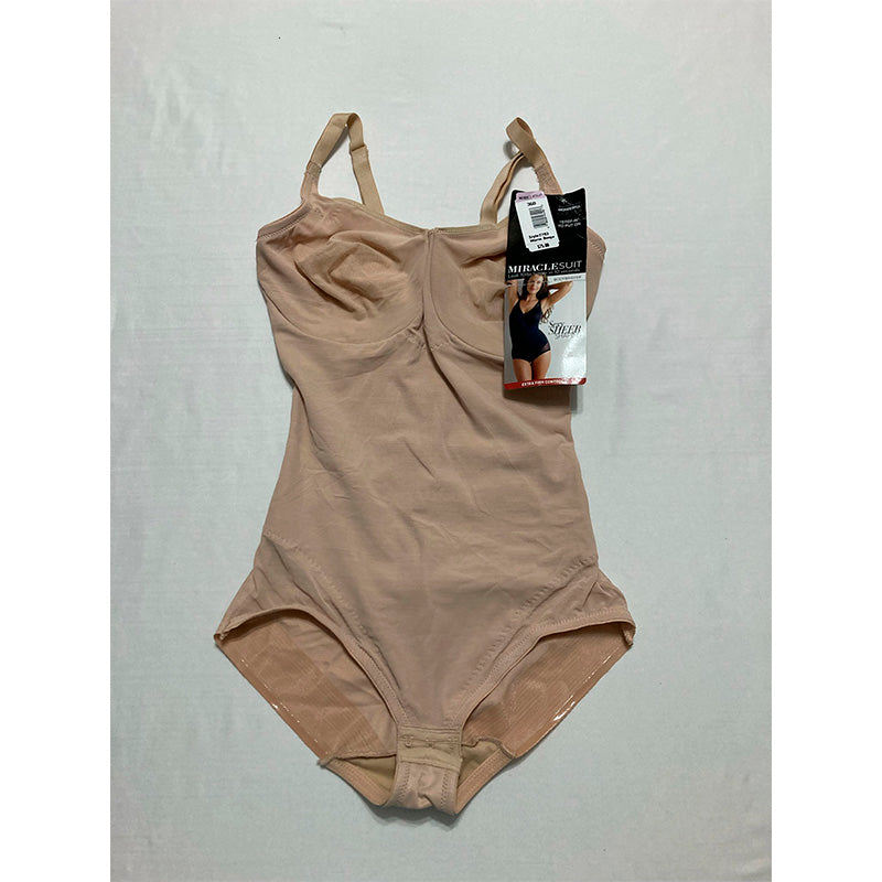Miraclesuit Sexy Sheer Extra Firm Control Bodysuit 36D Nude