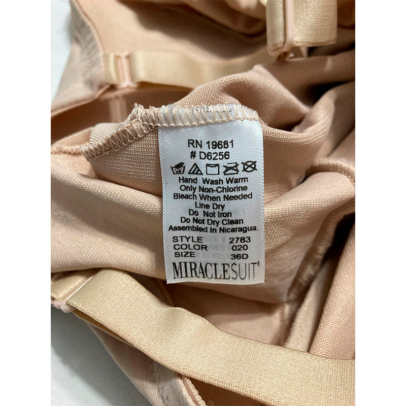 Miraclesuit Sexy Sheer Extra Firm Control Bodysuit 36D Nude