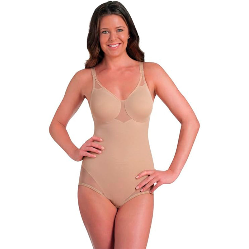 Miraclesuit Sexy Sheer Extra Firm Control Bodysuit 36D Nude
