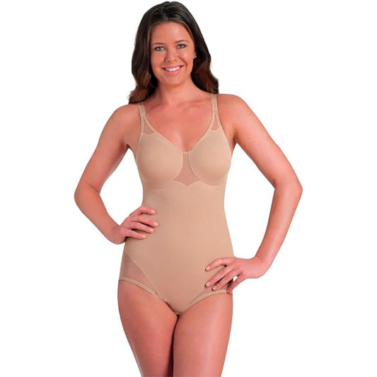 Miraclesuit Sexy Sheer Extra Firm Control Bodysuit 36D Nude
