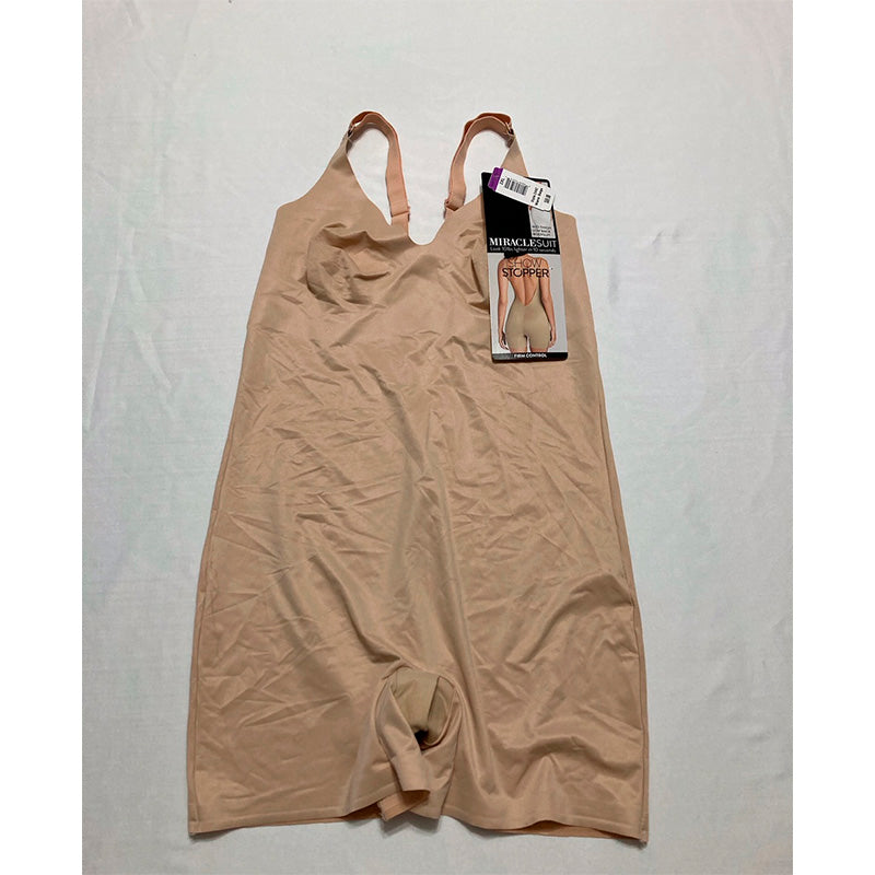Miraclesuit Firm Control Low Back All-In-One Bike Shorts Beige 2X