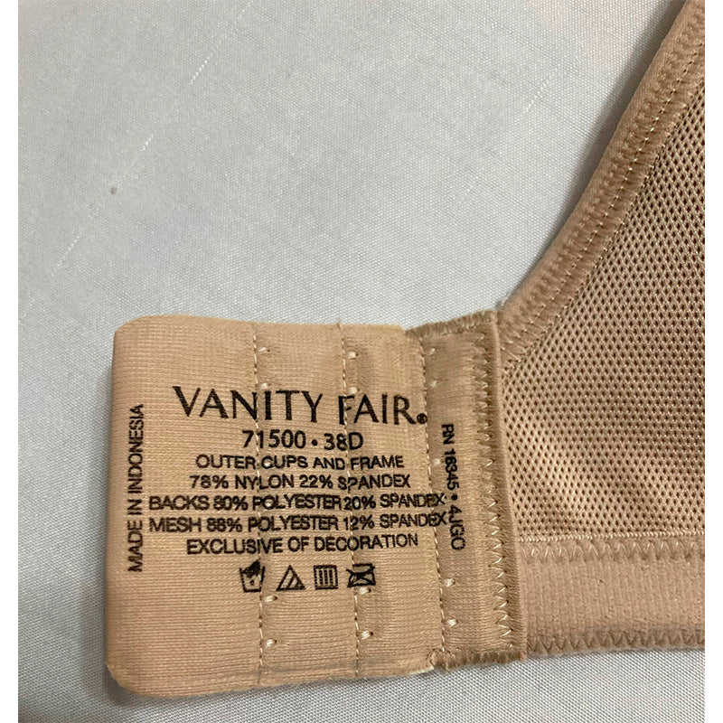 Vanity Fair Impact Sports For Breathable Padded Cups Up Wireless - Neutral, 38D