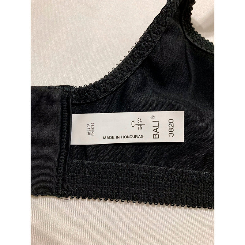 Bali Womens Double Support Wireless Bra Black 34C
