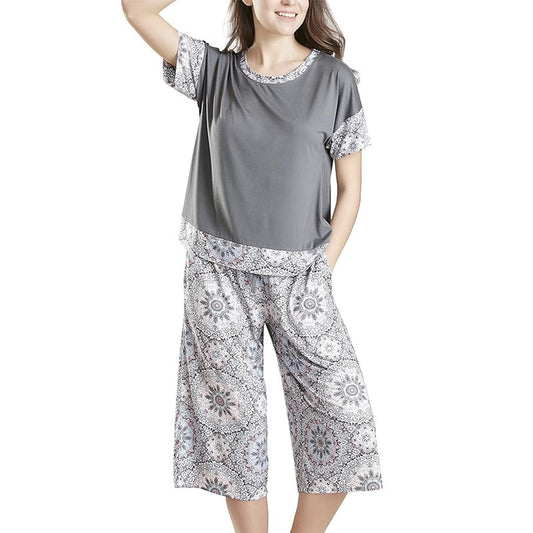 INK+IVY Short Sleeve Scoop Neck Breathable Pajamas Multicolor XL