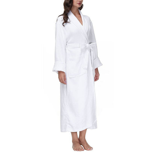 INK+IVY Diamond Waffle Look Robe White S