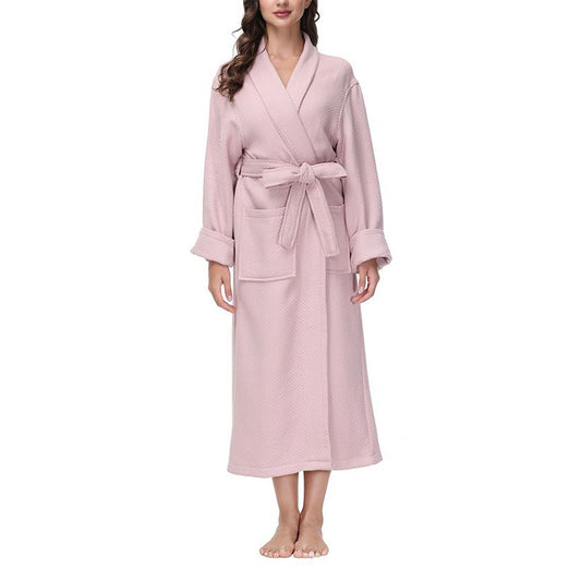 INK+IVY Diamond Waffle Look Robe Rose S/M