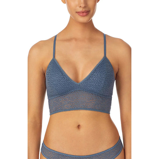 DKNY Modern Lace Racerback Bra Foam lined cups Blue L