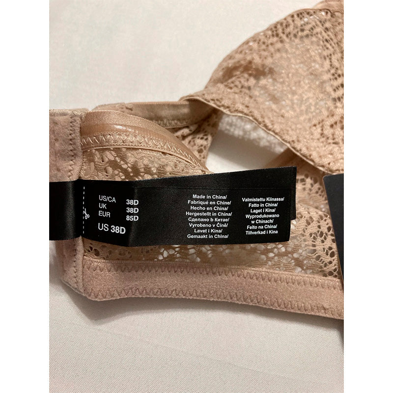 DKNY Modern Lace Unlined Strapless Bra Champagne 38D