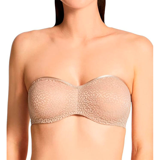 DKNY Modern Lace Unlined Strapless Bra Champagne 38D