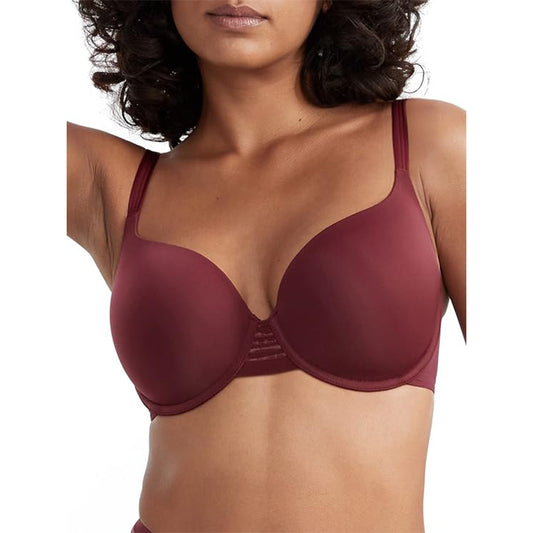 Le Mystere Second Skin Back Smoother T-Shirt Bra 32D Dark Cherry