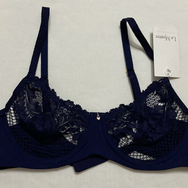 Le Mystere Lace Allure Unlined Wired Bra - Evening Blue 34B