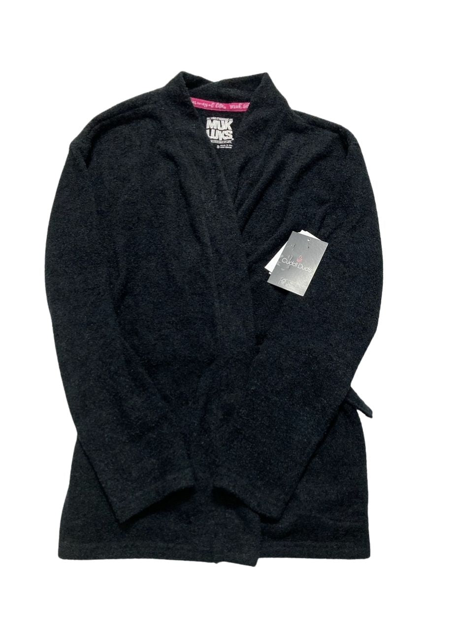 MUK LUKS Snuggle Up Sherpa Cardi GRAY S