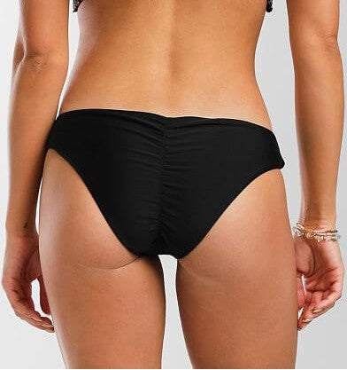 CYN & LUCA Solid Hipster Bikini Bottoms Swimwear BLACK M
