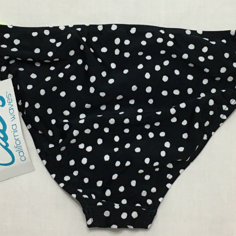 California Waves Polka Dots Colorblocked Strappy Bikini Black XS