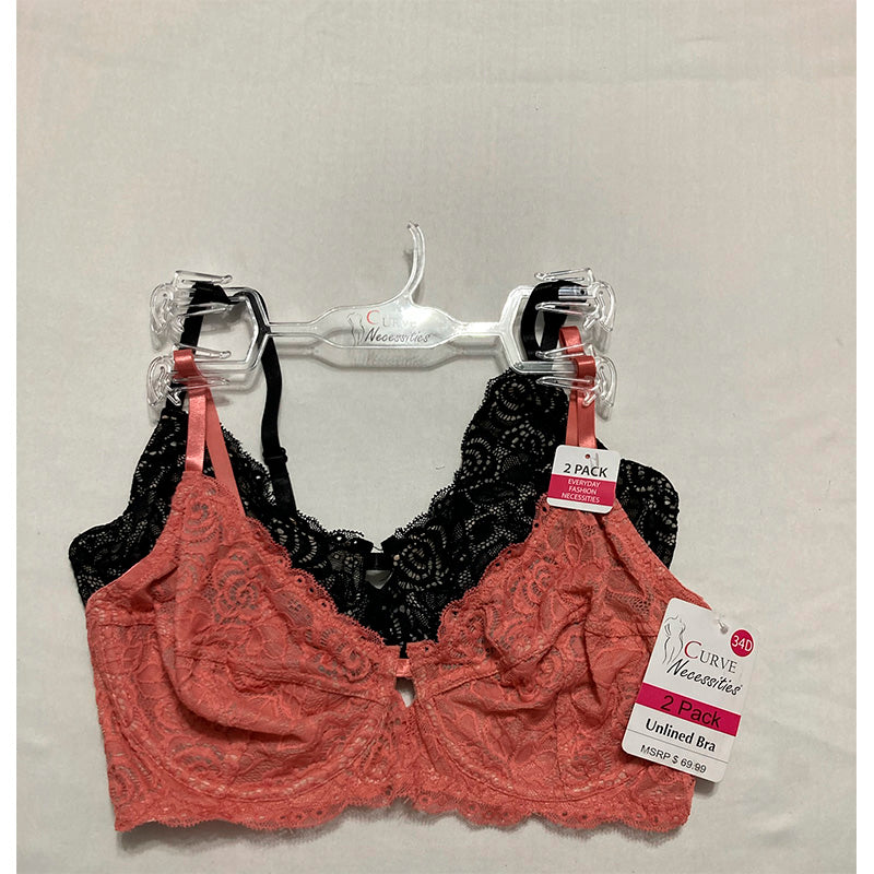 Curve Necessities Bra Lace 2 Pack Multicolor 34D