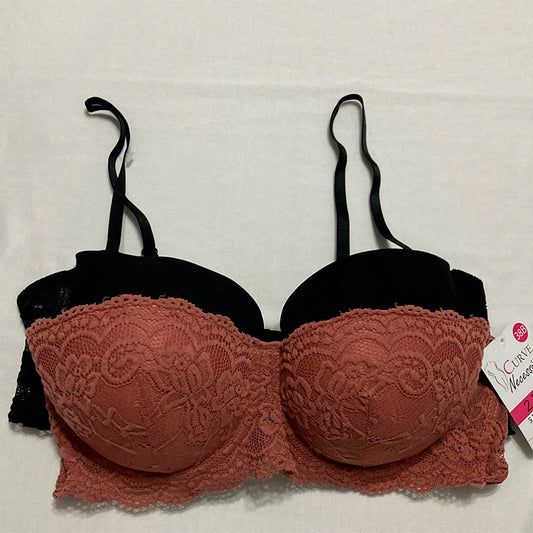 Curve 2 Pack Bras Adjustable Straps Multicolor 38B