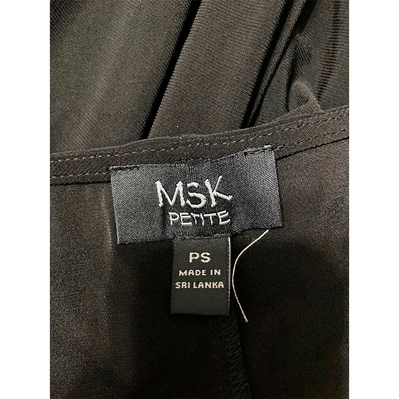 MSK Womens Petites Party Midi Shift Dress Black PS