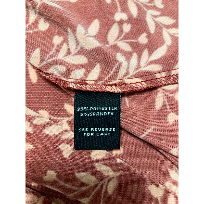 MSK PETITE Dress Round Neck Burgundy Floral PM