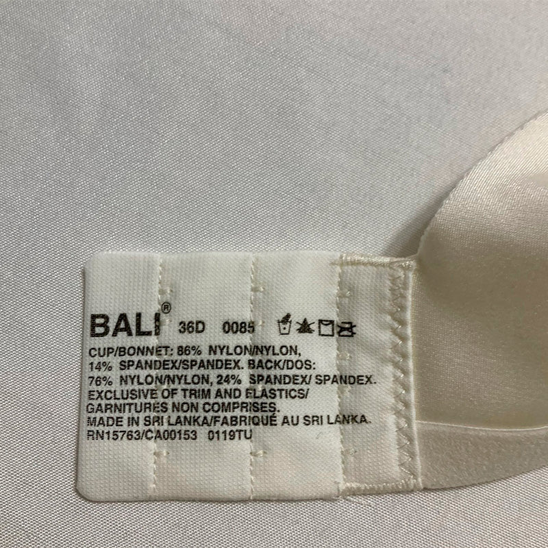 Bali Beauty Lift No Show Support Underwire Bra Pearl lace 36D