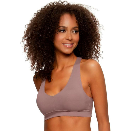 Felina  Velvety Soft Racerback Bralette Twilight Mauve XL