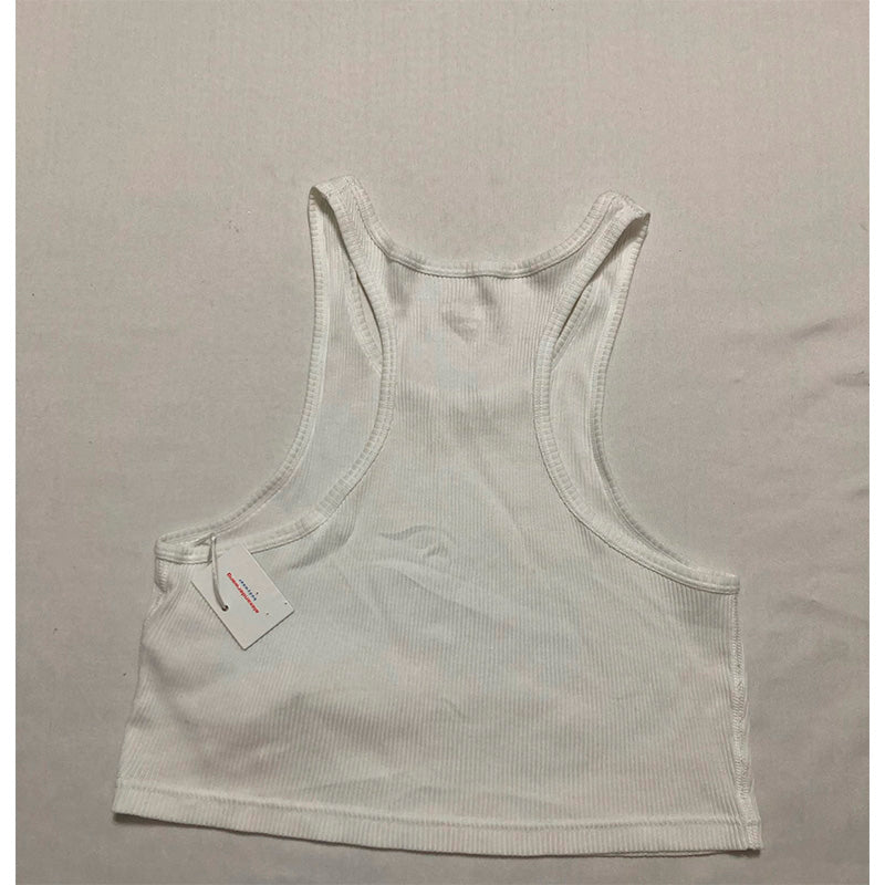 Alexander Wang Cropped Classic Racer Tank White L