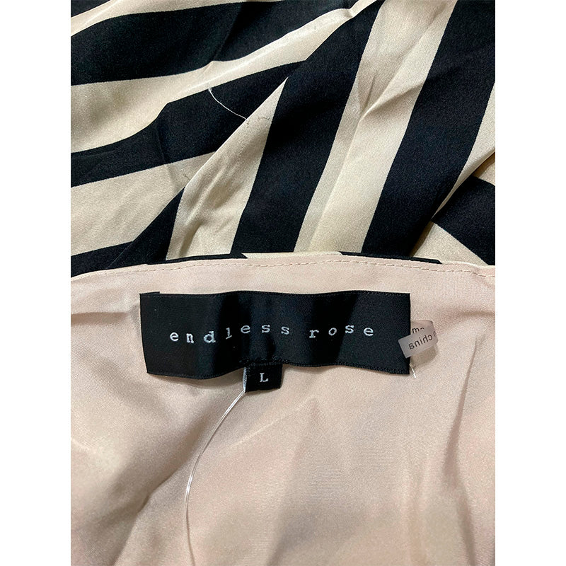 Endless Rose Dress Adjustable Straps Striped Beige/Black L