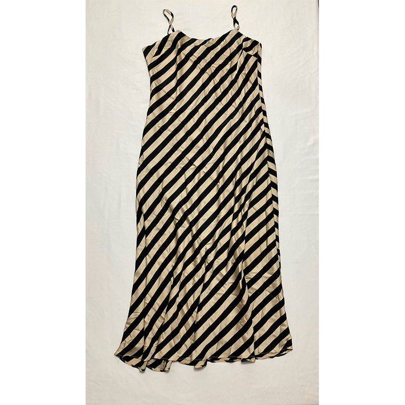 Endless Rose Dress Adjustable Straps Striped Beige/Black L