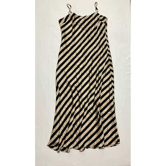 Endless Rose Dress Adjustable Straps Striped Beige/Black L